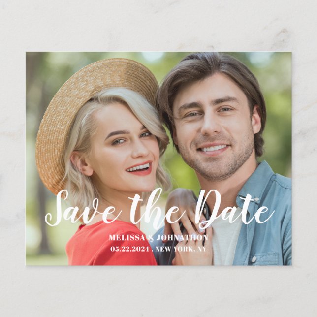 Budget Wedding Photo Flat Save The Date  Flyer (Front)