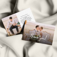 Budget Wedding Photo Hand-Lettered Thank You Card