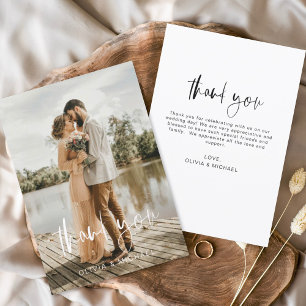 Budget Wedding Photo Minimalist Thank You Card
