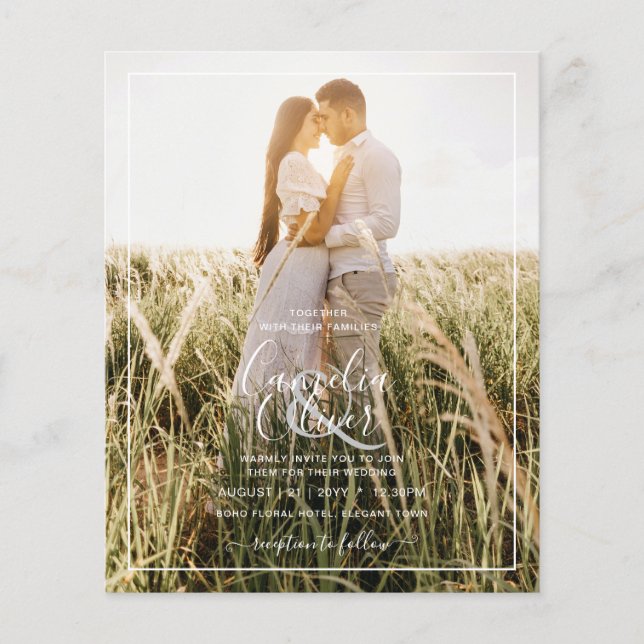 BUDGET Wedding Photo Overlay Invitation Flyer (Front)
