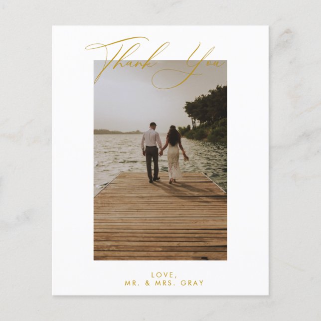 BUDGET Wedding Photo Thank You Card (Front)