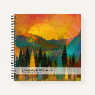Budget Wedding Planner Personalized Trendy Modern Notebook