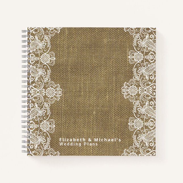 Budget Wedding Planner Personalized Trendy Modern Notebook (Front)