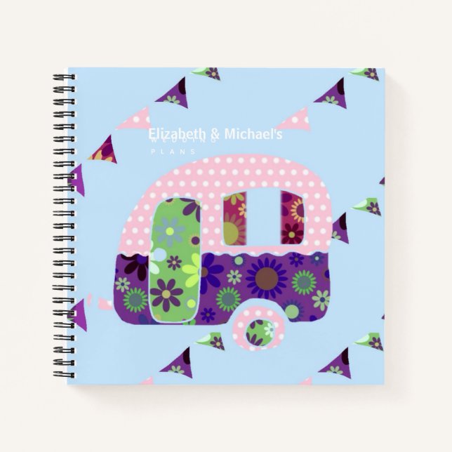 Budget Wedding Planner Personalized Trendy Modern Notebook (Front)