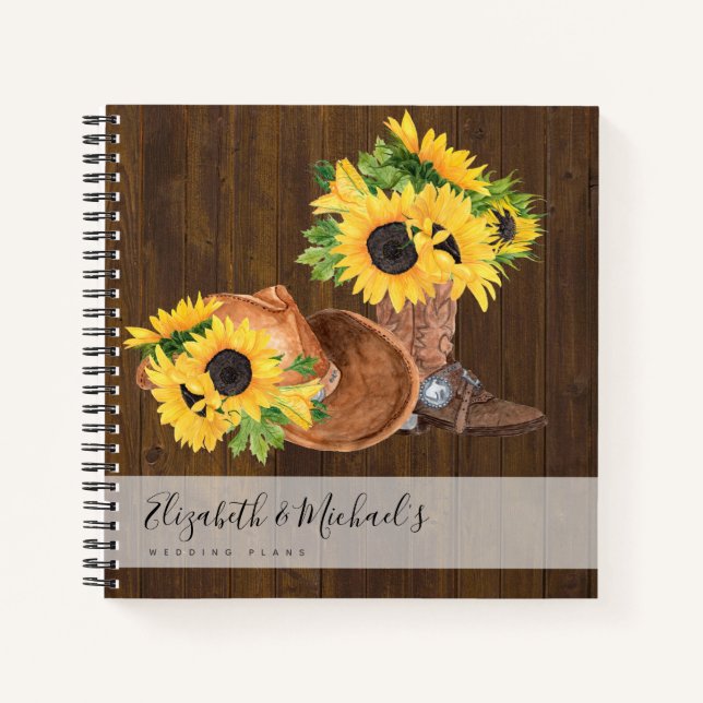 Budget Wedding Planner Personalized Trendy Modern Notebook (Front)