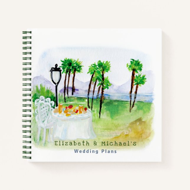 Budget Wedding Planner Personalized Trendy Modern Notebook (Front)