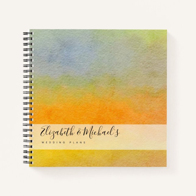 Budget Wedding Planner Personalized Trendy Modern Notebook (Front)