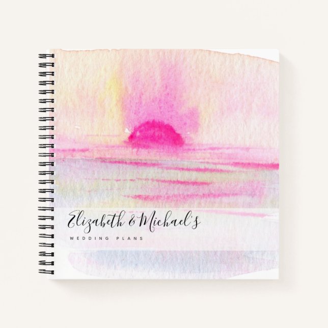 Budget Wedding Planner Personalized Trendy Modern Notebook (Front)