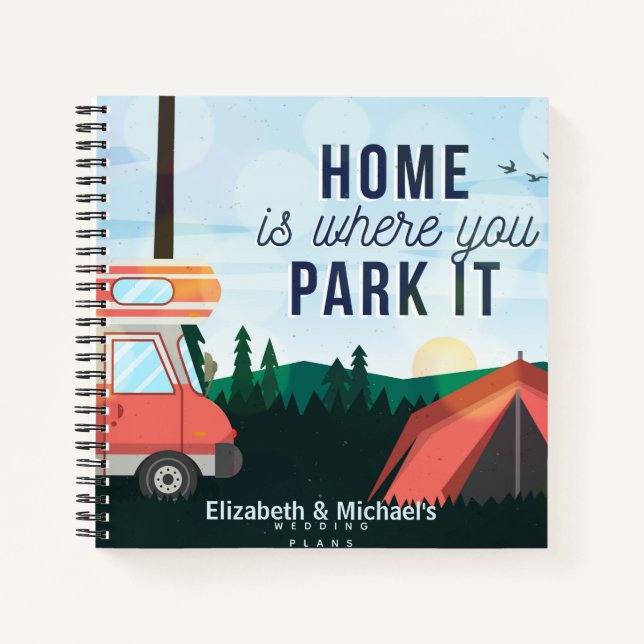 Budget Wedding Planner Personalized Trendy Modern Notebook (Front)