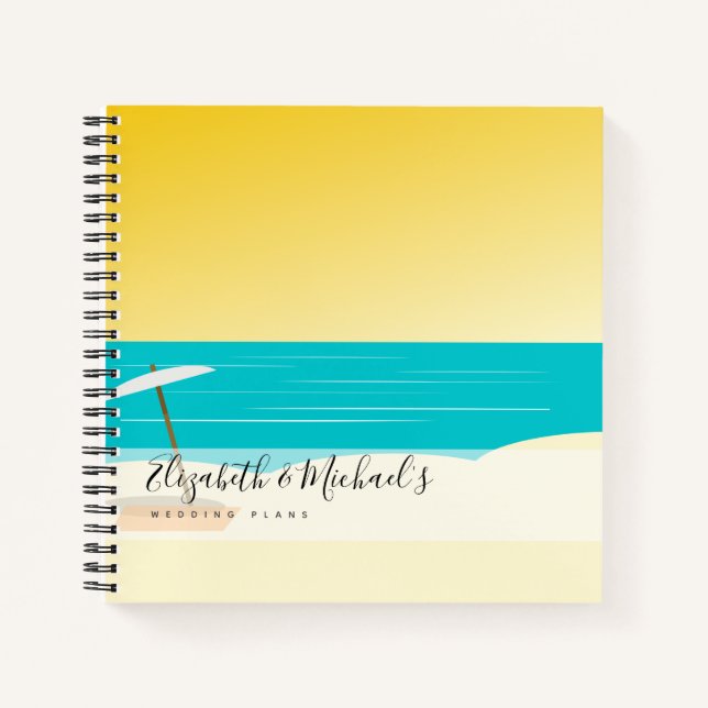 Budget Wedding Planner Personalized Trendy Modern Notebook (Front)