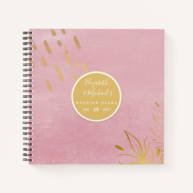 Budget Wedding Planner Personalized Trendy Modern Notebook (Front)