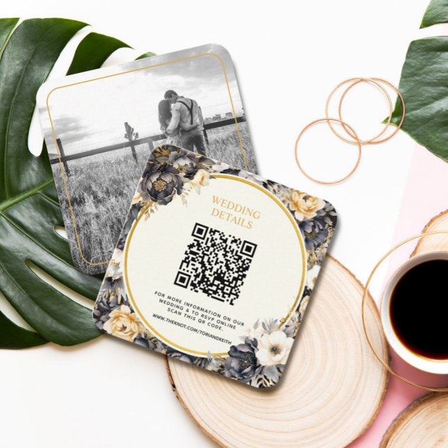 BUDGET Wedding QR Code Photo RSVP Enclosure Card (Creator Uploaded)
