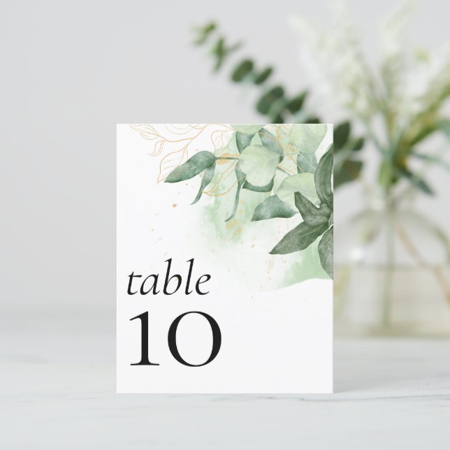 BUDGET Wedding Reception Greenery Table Number (Standing Front)