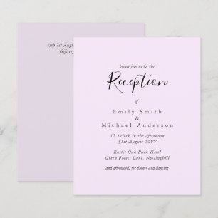 Budget Wedding Reception Invite Palest Pink