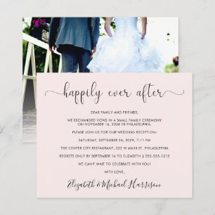 Budget Wedding Reception Photo Pink Invitation