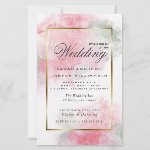 Budget Wedding Rose Pink Sage Abstract