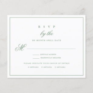 Budget Wedding RSVP Basil Green