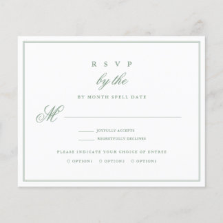 Budget Wedding RSVP Basil Green 