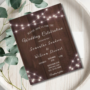 Budget Wedding Rustic Wood String Lights Elegant