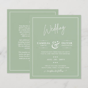 BUDGET Wedding Sage Apple Green Monochrome Text