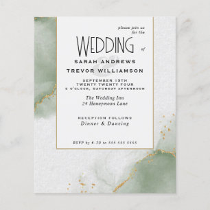 Budget Wedding Sage Green Abstract Marbled Skies
