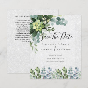 BUDGET WEDDING SAVE DATES - GREENERY Eucalyptus