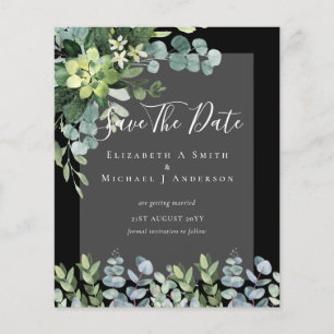 BUDGET WEDDING SAVE DATES - GREENERY Eucalyptus Flyer