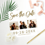 Budget Wedding Save The Date 3 Photo Collage<br><div class="desc">PLEASE NOTE: This budget save the date not include envelopes,  can be transfer to 5x7 invitations or postcards.</div>