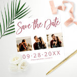 Budget Wedding Save The Date 3 Photo Collage<br><div class="desc">PLEASE NOTE: This budget save the date not include envelopes,  can be transfer to 5x7 invitations or postcards.</div>