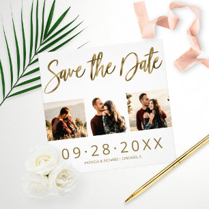 Budget Wedding Save The Date 3 Photo Collage Print