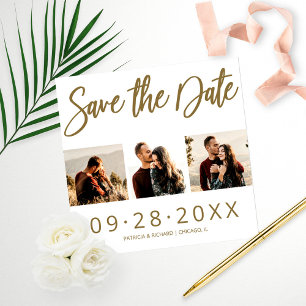 Budget Wedding Save The Date 3 Photo Collage Print