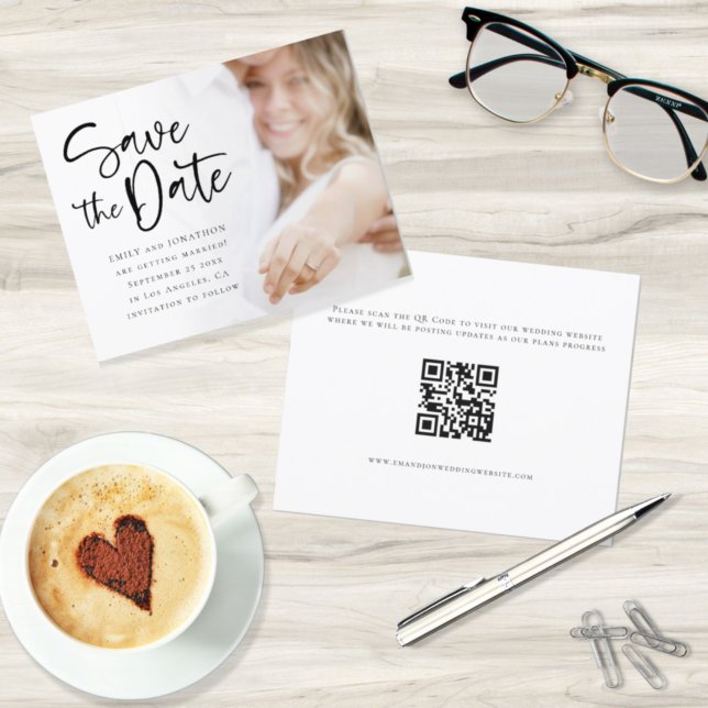 Budget Wedding Script Photo QR Code Save The Date (Creator Uploaded)