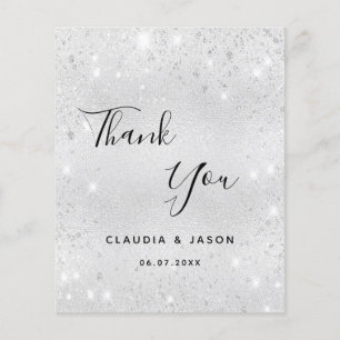 Budget wedding silver glitter dust thank you