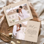 Budget Wedding Terracotta Photo Thank You Cards<br><div class="desc">Budget Wedding Thank You Cards that have a photo on the front and back. The Thank you cards contain a modern hand lettered cursive script typography that are elegant,  simple and modern to use after you minimalist simple wedding day celebration.</div>
