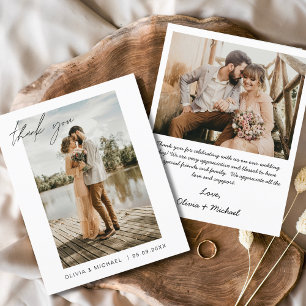 Budget Wedding Thank You Cards Photo Minimalist