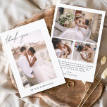 Budget Wedding Thank You Photo Minimalist Card<br><div class="desc">Wedding Thank You Cards that have a photo pictures and text on the front and back. The Thank you cards contain a modern hand lettered cursive script typography that are elegant,  simple and modern to use after you minimalist simple wedding day celebration.</div>