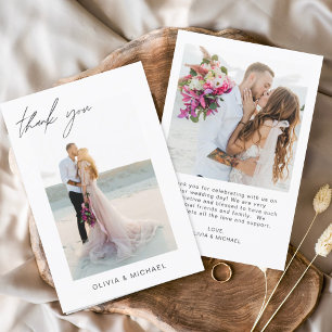 Budget Wedding Thank You Photo Minimalist Card