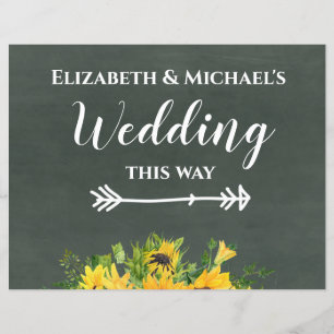 Budget Wedding THIS WAY Chalk Sunflowers