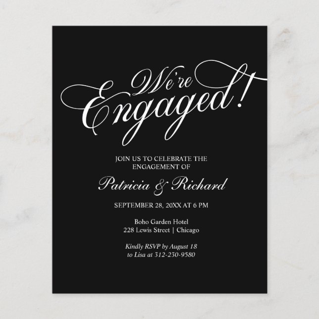 Budget We're Engaged Engagement Party Invitation (Front)