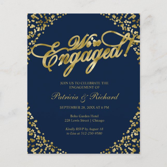 Budget We're Engaged Engagement Party Invitation (Front)