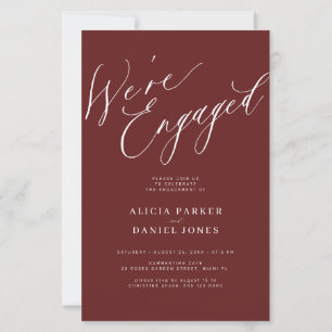 Budget We're Engaged engagement party invitation