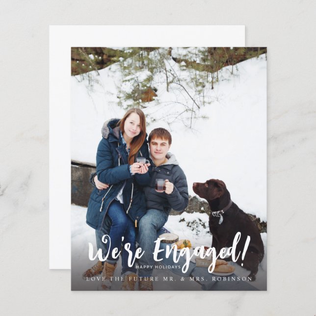 Budget We're Engaged Minimalist V Photo (Front/Back)