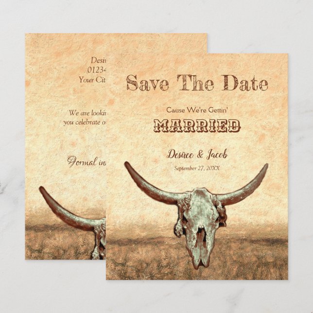 Budget Western Rustic Country Save The Date (Front/Back)