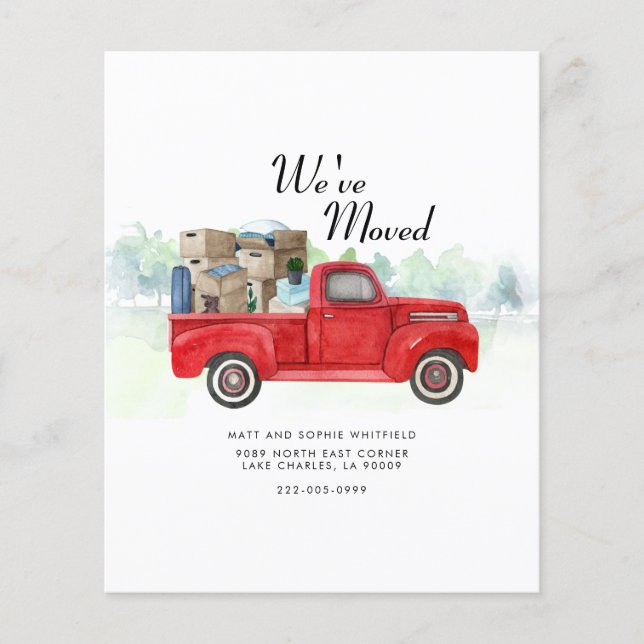 Budget We've Moved Change of Address Announcement (Front)