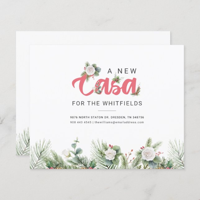 Budget Weve Moved Floral Berry Moving Announcement (Front/Back)