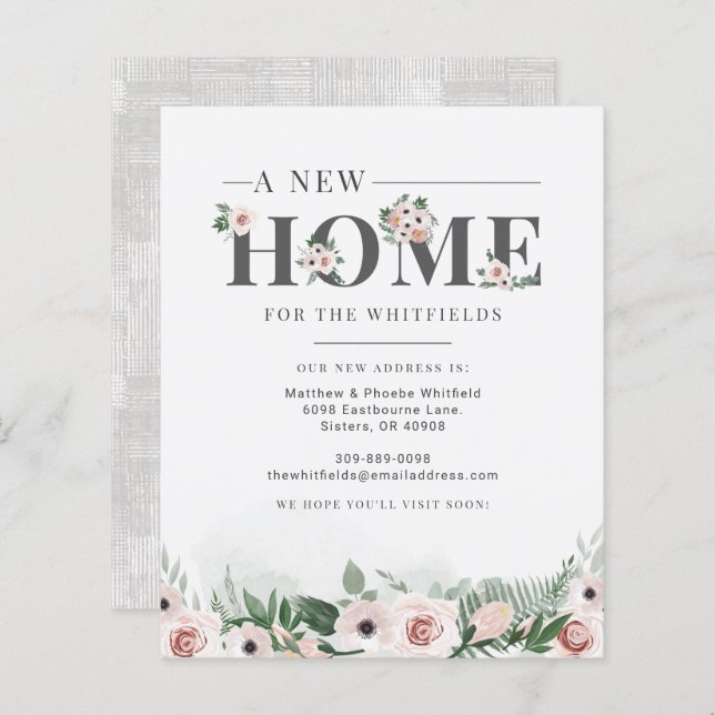 Budget Weve Moved Floral Moving Announcement (Front/Back)