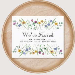 Budget We've Moved Floral Moving Announcement Card