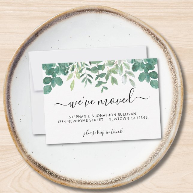Budget We've Moved Greenery Announcement Card (Creator Uploaded)