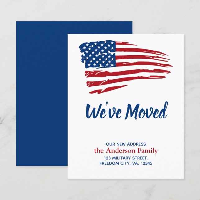 Budget We've Moved Patriotic American Flag Moving  (Front/Back)