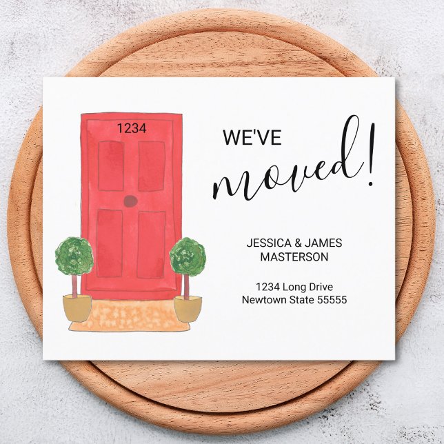 Budget We've Moved Red Door Announcement Card (Creator Uploaded)